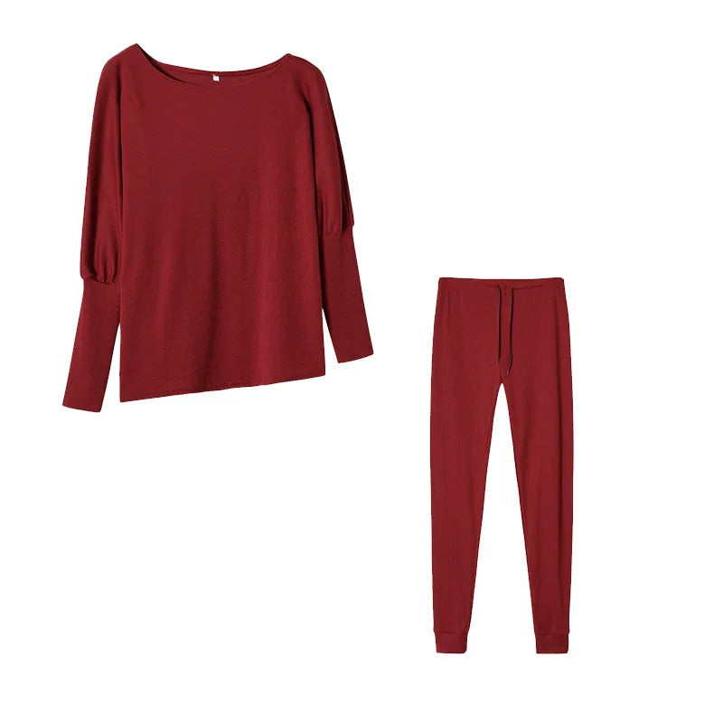 Conjunto feminino inverno com blusa e calça