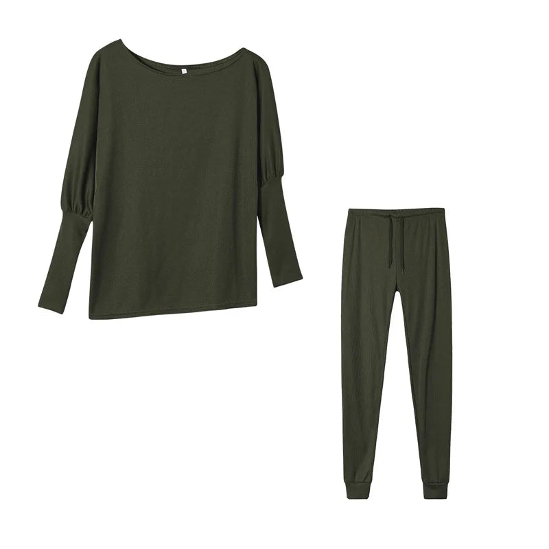 Conjunto feminino inverno com blusa e calça