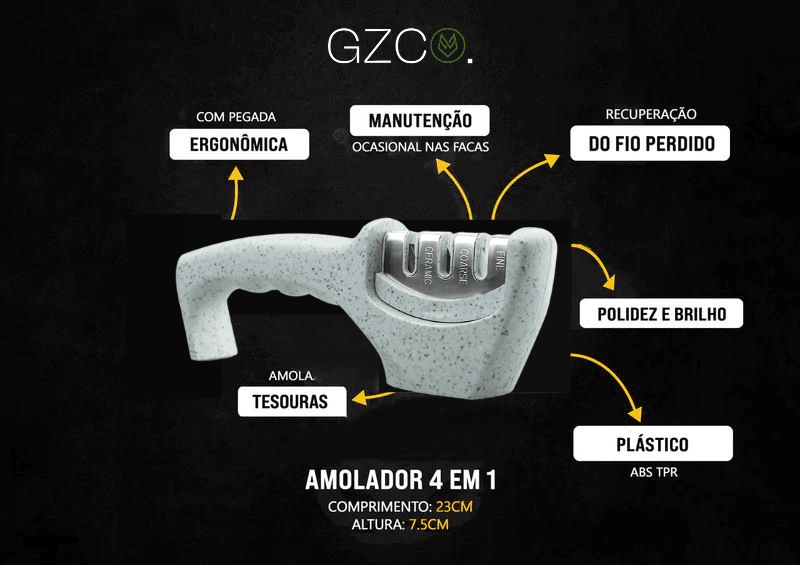 Amolador de Facas Multifuncional 4 em 1