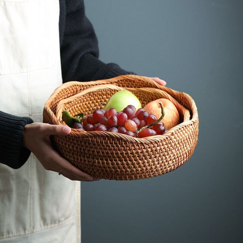 Cesta de Vime em Rattan Feita a Mão