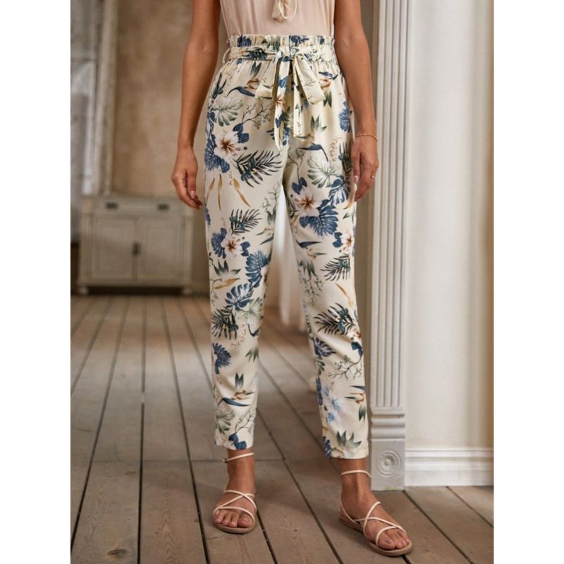 Calça com Cinto Estampa Floral