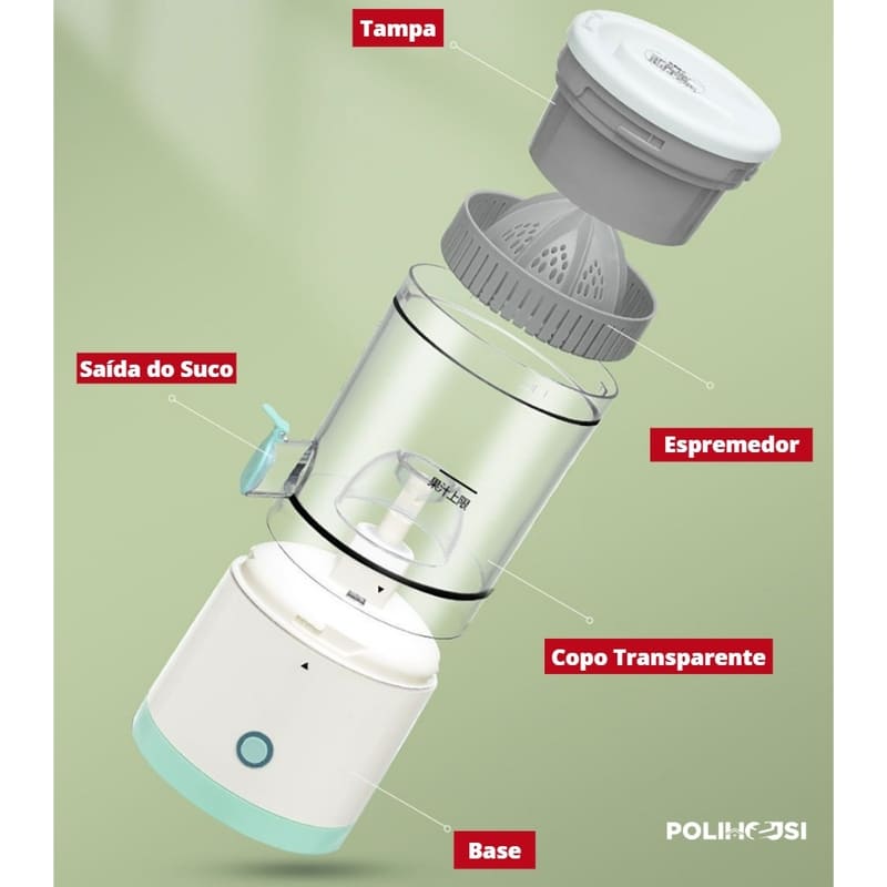 Espremedor de Laranja e Frutas Elétrico Portátil Sem Fio