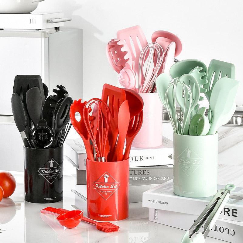 Conjunto Utensílios de Cozinha Silicone 4 a 12 Peças