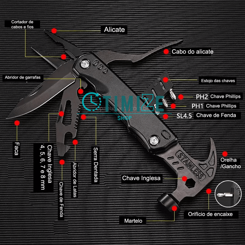 Martelo e Alicate Multifuncional Zepi