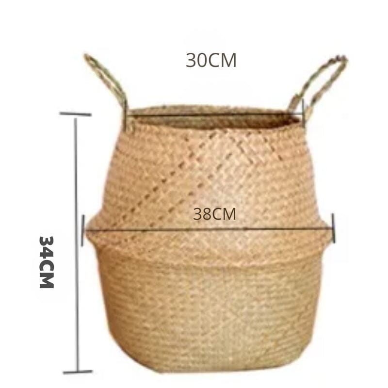 Cesta de Palha (vime/rattan/seagrass) para Organização, Roupas ou Plantas (vaso)