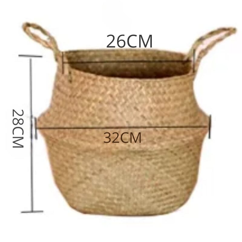 Cesta de Palha (vime/rattan/seagrass) para Organização, Roupas ou Plantas (vaso)