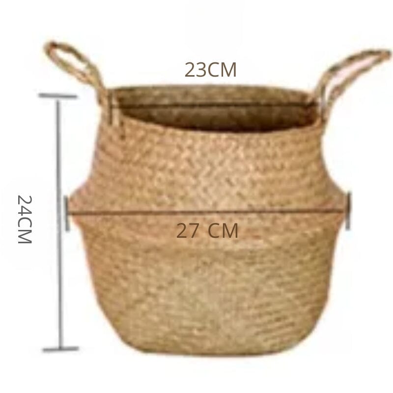 Cesta de Palha (vime/rattan/seagrass) para Organização, Roupas ou Plantas (vaso)