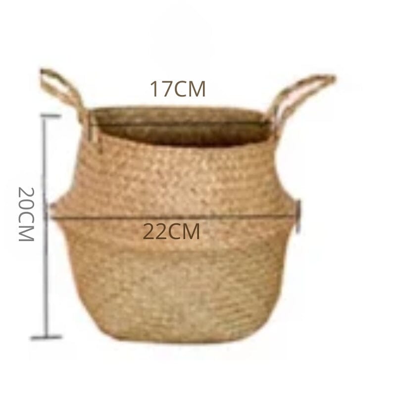 Cesta de Palha (vime/rattan/seagrass) para Organização, Roupas ou Plantas (vaso)